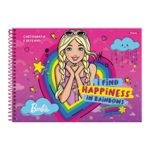 Caderno Desenho Capa Dura Espiral 80 Folhas Barbie Foroni
