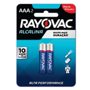 Pilhas AAA Alcalina 1,5V Com 2 Unidade Rayovac