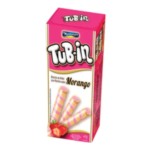 Tubin Wafer Recheado Morango