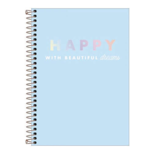 Caderno Capa Dura Espiral 1/4 80 Folhas Happy