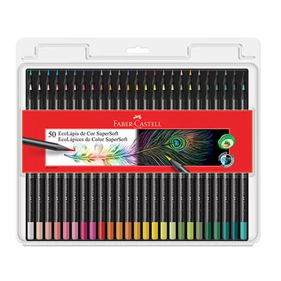 LÁPIS DE COR 50 CORES SUPERSOFT FABER CASTELL