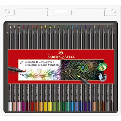 LÁPIS DE COR 24 CORES SUPERSOFT FABER CASTELL