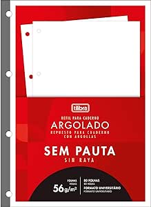 BLOCO PARA CADERNO ARGOLADO  80F S/ PAUTA TILIBR