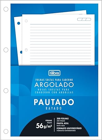 BLOCO PARA CADERNO ARGOLADO 80F BRANCA ACADEMIE