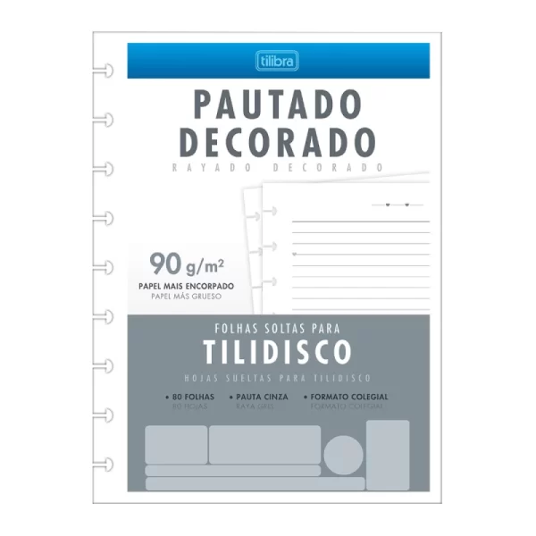 FOLHAS TILIDISCO COLEGIAL DECORADO 80F 90G