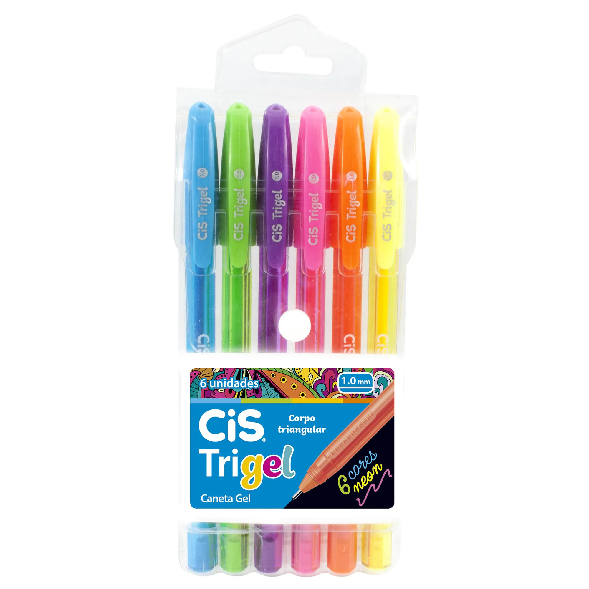 CANETA GEL CIS TRIGEL NEON C/6 CORES