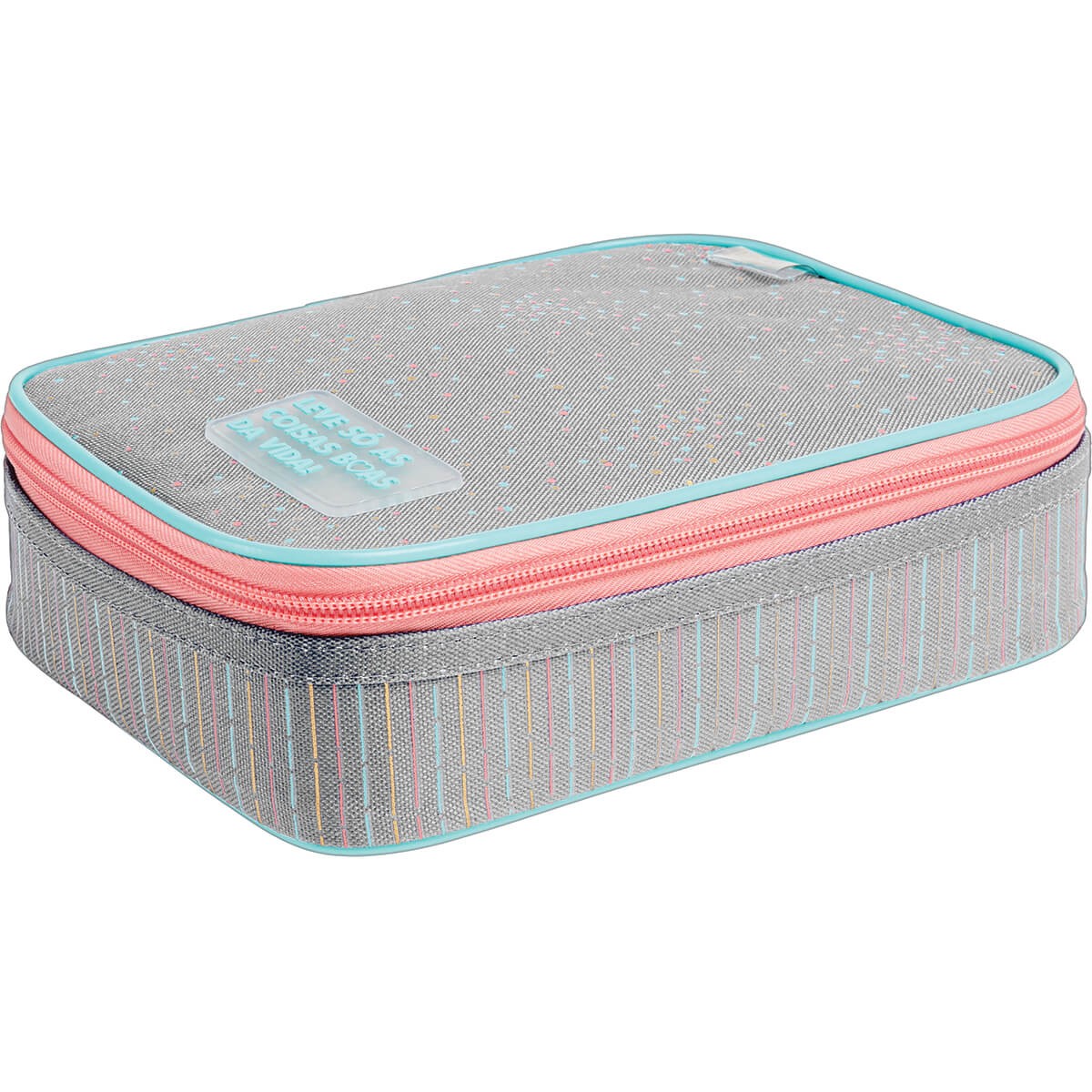 ESTOJO ESCOLAR BOX ACADÉMIE DOTS CINZA