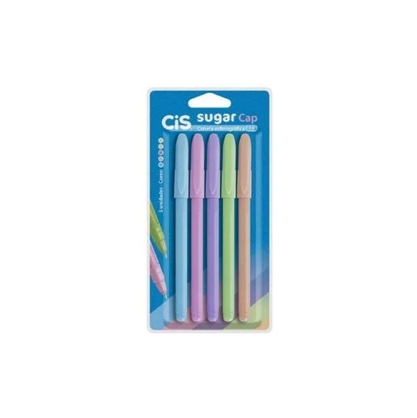 CANETA CIS SUGAR CAP 1.0 C/5 CORES